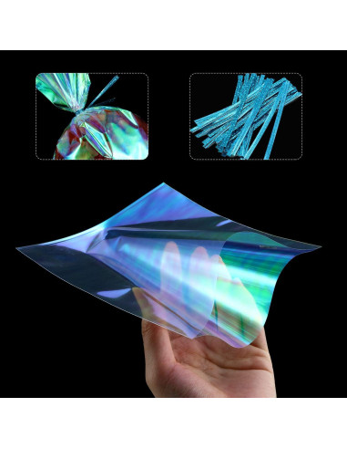 120 Bolsas de Celofán Holográficas Iridiscentes Shappy 7.62x12.7cm