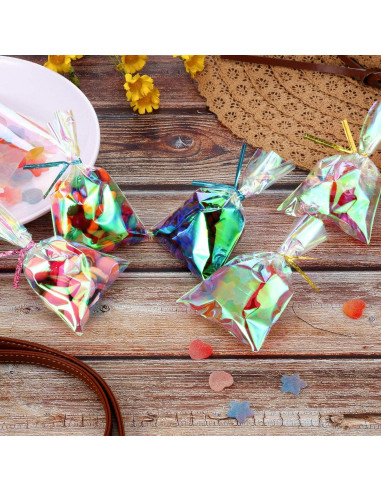 120 Bolsas de Celofán Holográficas Iridiscentes Shappy 7.62x12.7cm