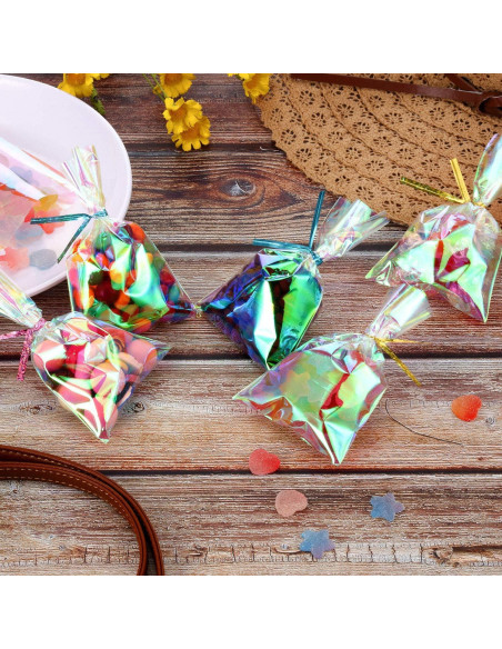 120 Bolsas de Celofán Holográficas Iridiscentes Shappy 7.62x12.7cm