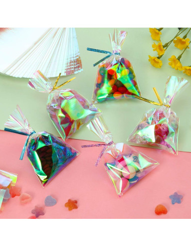 120 Bolsas de Celofán Holográficas Iridiscentes Shappy 7.62x12.7cm