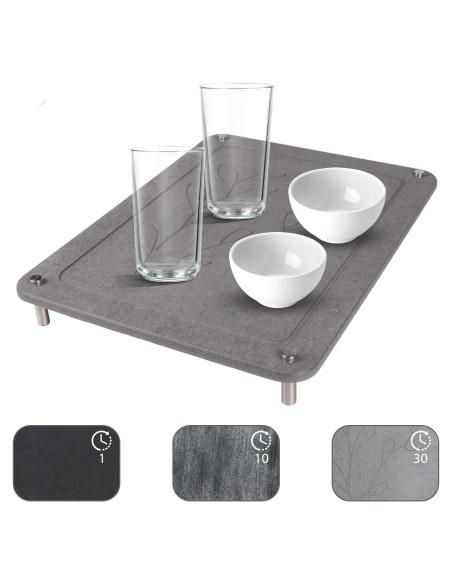 Alfombrilla de Secado de Piedra Diatomácea ENBOFID 40x30cm Gris