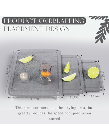 Alfombrilla de Secado de Piedra Diatomácea ENBOFID 40x30cm Gris