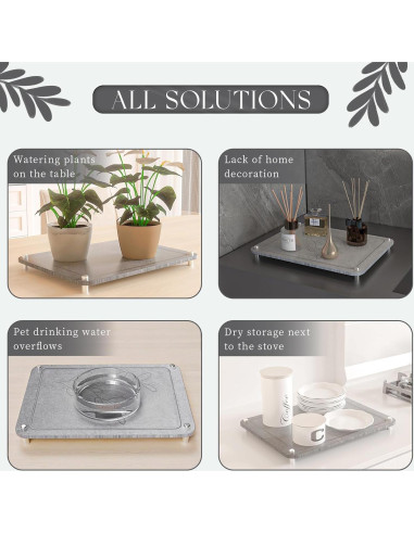 Alfombrilla de Secado de Piedra Diatomácea ENBOFID 40x30cm Gris