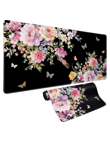 Alfombrilla de Escritorio Vimorco XL Rosa Floral 80x30cm Impermeable