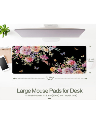 Alfombrilla de Escritorio Vimorco XL Rosa Floral 80x30cm Impermeable