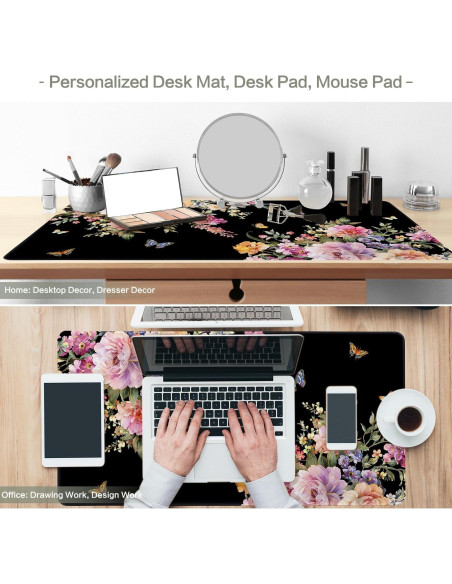 Alfombrilla de Escritorio Vimorco XL Rosa Floral 80x30cm Impermeable