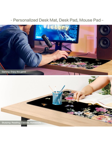 Alfombrilla de Escritorio Vimorco XL Rosa Floral 80x30cm Impermeable