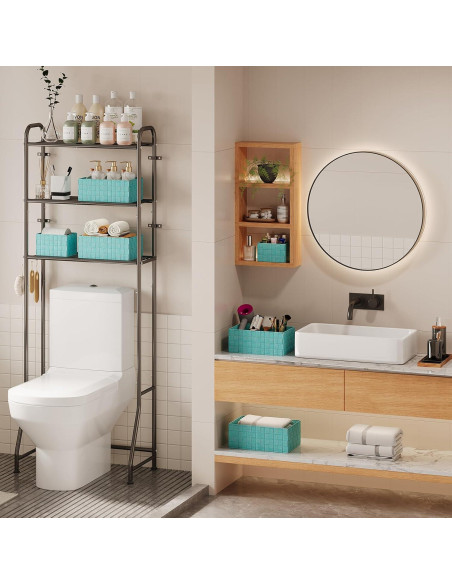 Set de 6 Cestas de Almacenamiento Tejidas Uvellgift Aqua