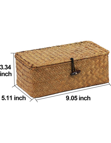 Cesta de Almacenamiento ORDELITE de Hierba Marina Natural 23x13x8.5cm