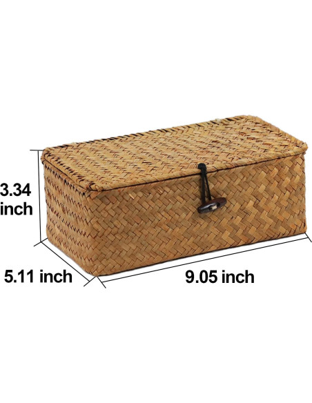 Cesta de Almacenamiento ORDELITE de Hierba Marina Natural 23x13x8.5cm Cesta de Almacenamiento ORDELITE de Hierba Marina Natural 23x13x8.5cm