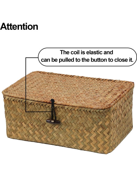 Cesta de Almacenamiento ORDELITE de Hierba Marina Natural 23x13x8.5cm Cesta de Almacenamiento ORDELITE de Hierba Marina Natural 23x13x8.5cm