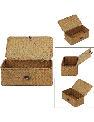 Cesta de Almacenamiento ORDELITE de Hierba Marina Natural 23x13x8.5cm
