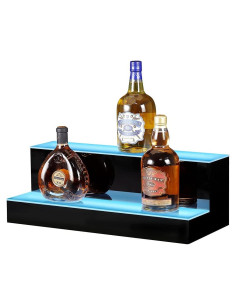 Estante de exhibición de licor LED Ageszoe 2 niveles 50.8 cm