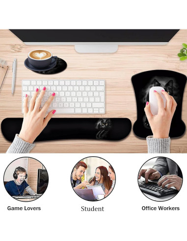 Juego de Alfombrilla de Ratón y Soporte para Muñeca FOKBVNFLL
