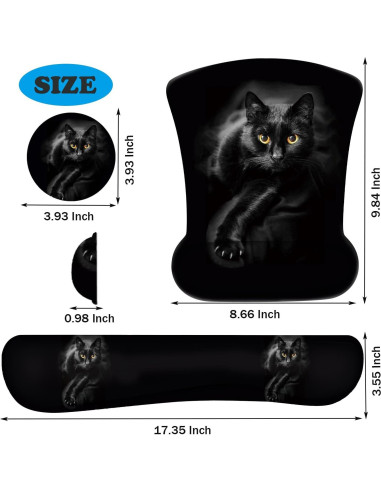 Juego de Alfombrilla de Ratón y Soporte para Muñeca FOKBVNFLL