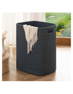 Cesta de Ropa Grande OIAHOMY Algodón 76L Azul 40.6x33x55.9cm