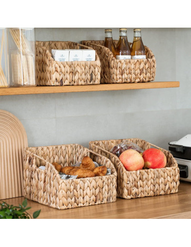 Cestas de Mimbre FairyHaus 2 Piezas Grandes Naturales 22.86x27.94cm