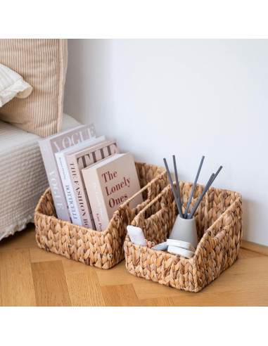 Cestas de Mimbre FairyHaus 2 Piezas Grandes Naturales 22.86x27.94cm