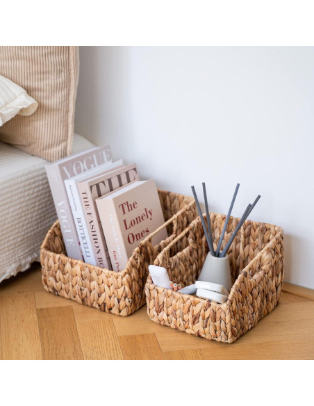 Cestas de Mimbre FairyHaus 2 Piezas Grandes Naturales 22.86x27.94cm