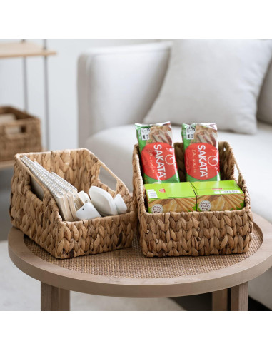 Cestas de Mimbre FairyHaus 2 Piezas Grandes Naturales 22.86x27.94cm