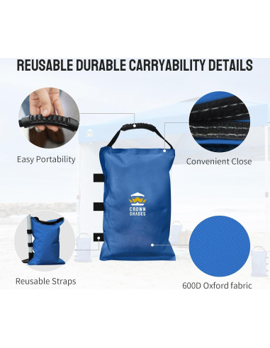 Bolsas de Arena para Carpa CROWN SHADES 12.7 kg Azul