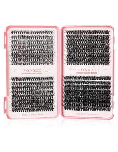 Extensiones de Pestañas Wispy FONXJE 640PCS C Curl 10-16mm