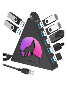 Hub USB 3.0 JoyReken de 7 Puertos Vertical con RGB 0.61m