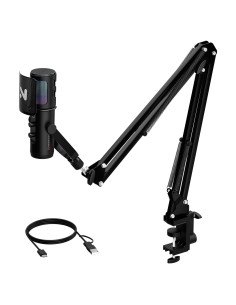 Micrófono Gaming USB AM30U con Brazo Soporte y RGB