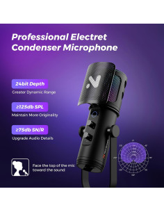 Micrófono Gaming USB AM30U con Brazo Soporte y RGB 2