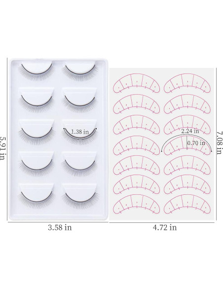 25 Pares Pestañas de Práctica Autoadhesivas YS para Extensiones