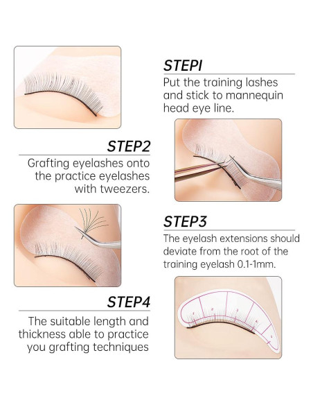 25 Pares Pestañas de Práctica Autoadhesivas YS para Extensiones