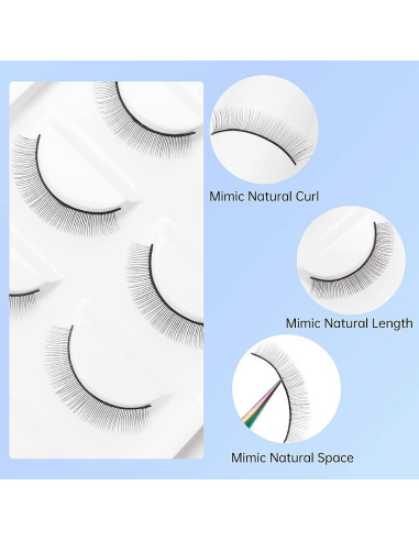 25 Pares Pestañas de Práctica Autoadhesivas YS para Extensiones