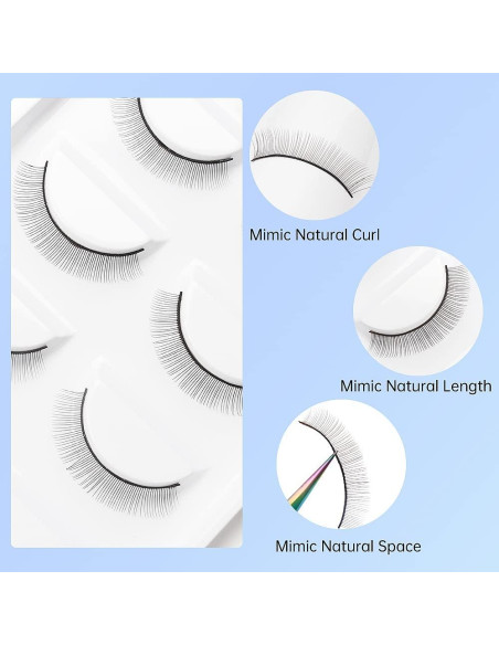 25 Pares Pestañas de Práctica Autoadhesivas YS para Extensiones