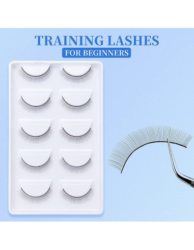25 Pares Pestañas de Práctica Autoadhesivas YS para Extensiones