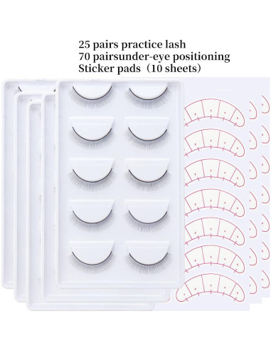 25 Pares Pestañas de Práctica Autoadhesivas YS para Extensiones