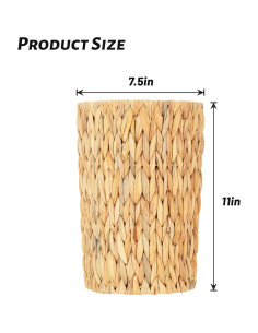 Cesta de Basura de Mimbre Rlosjin 11L con Asa - Jacinto de Agua 2