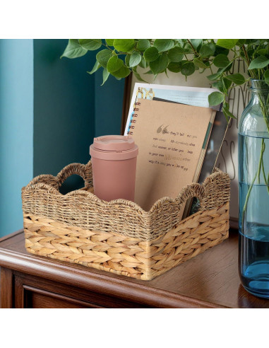 Cestas de Mimbre SIEUSALEVN - Set de 2 con Borde Ondulado
