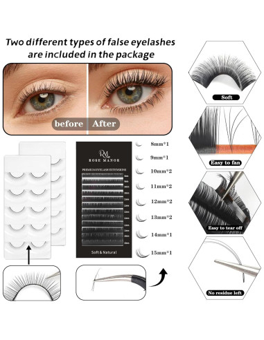 Kit de Extensión de Pestañas Rose Manor para Principiantes