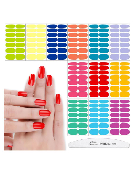12 Hojas Stickers de Uñas Fluorescentes YECIRALA 168 Pcs