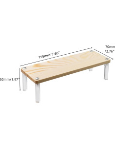 Paquete de 2 estantes de exhibición madera-acrílico 195x70mm 2