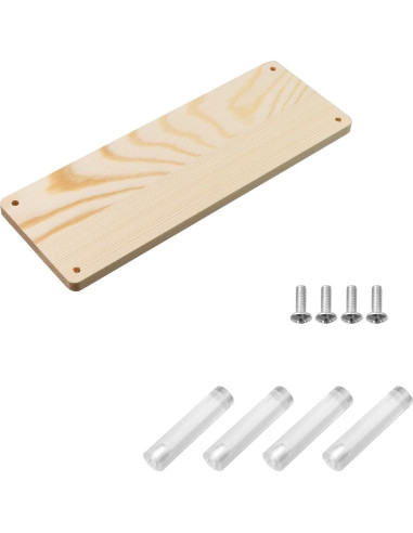 Paquete de 2 estantes de exhibición madera-acrílico 195x70mm