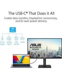 Monitor ASUS VA27UCPS 27" 4K UHD IPS USB-C 65W Ergonómico 2