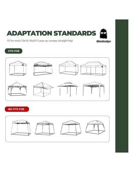 Pared Lateral de Malla MordenApe para Carpa 3x3m con Ventanas