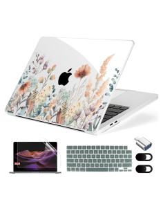 Funda dura MecBevia para MacBook Air 13.6" M4/M3/M2 - Flor abstracta