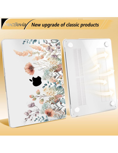 Funda dura MecBevia para MacBook Air 13.6" M4/M3/M2 - Flor abstracta