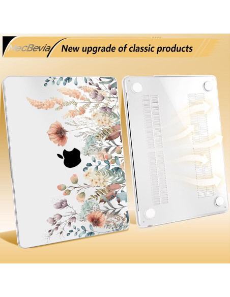 Funda dura MecBevia para MacBook Air 13.6" M4/M3/M2 - Flor abstracta