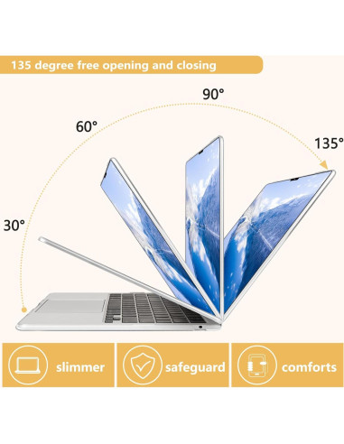 Funda dura MecBevia para MacBook Air 13.6" M4/M3/M2 - Flor abstracta