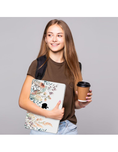 Funda dura MecBevia para MacBook Air 13.6" M4/M3/M2 - Flor abstracta