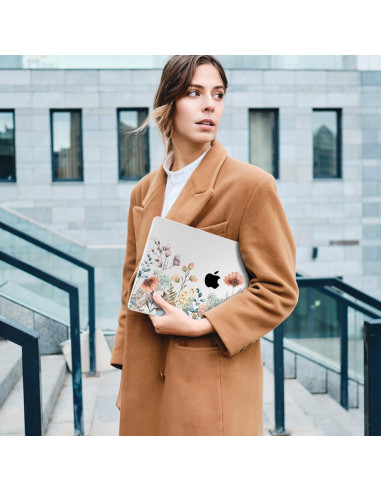 Funda dura MecBevia para MacBook Air 13.6" M4/M3/M2 - Flor abstracta