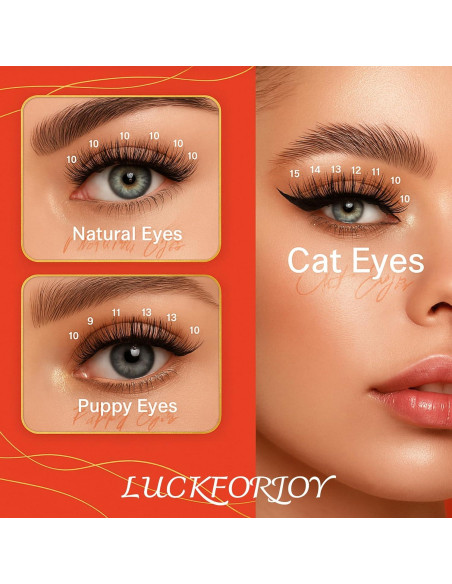 Kit de Extensión de Pestañas LUCKFORJOY 30D 40D 480PCS Kit de Extensión de Pestañas LUCKFORJOY 30D 40D 480PCS